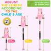 UEGHNS Handcrafted Plush Hobby Horse Sticks,Horse Riding Stick for Girls 30-50" Adjustable Height with Flashing Wheels & Realistic Neigh Sounds Birthday Gift Riding Pretend Play Toy Ages 4+ view 2