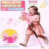 UEGHNS Handcrafted Plush Hobby Horse Sticks,Horse Riding Stick for Girls 30-50" Adjustable Height with Flashing Wheels & Realistic Neigh Sounds Birthday Gift Riding Pretend Play Toy Ages 4+ view 3