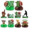 10pcs Football Table Centerpieces for First Birthday Party Decorations Football Theme Tabletop Honeycomb Centerpieces for Boy One Birthday Table Decors First Year Down Sports Gameday Party Supplies view 1
