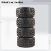 4-Pack All-Terrain Rc Truck Tires, Anti-Slip Plastic Wheels, 12Mm Adapter Compatible, Fits 1/14, 1/16, 1/18 Scale Rc Vehicles, Ideal for DIY Upgrades view 2