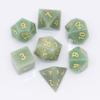 Pure Natural Gemstone Crystal Dice, Made of High-Tech Natural Stone. A Tandard Set of 7PCS Dice is Used for The DND D&D RPG MTG Tabletop Game (Aventurine) view 1