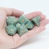Pure Natural Gemstone Crystal Dice, Made of High-Tech Natural Stone. A Tandard Set of 7PCS Dice is Used for The DND D&D RPG MTG Tabletop Game (Aventurine) view 2