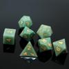Pure Natural Gemstone Crystal Dice, Made of High-Tech Natural Stone. A Tandard Set of 7PCS Dice is Used for The DND D&D RPG MTG Tabletop Game (Aventurine) view 4