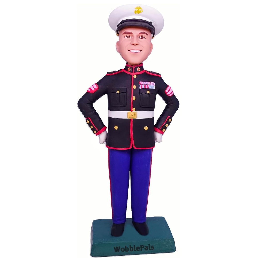 Custom Bobbleheads, Personalized Figures, Handmade Personalized Sculpture, Marine Corps Figurine for Private Collectibles, Gift for Men