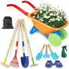 Demolike Kids Gardening Tools Set, Gardening Set for Kids, Outdoor Backyard Farm Digging Toys with Wheelbarrow Shovel, Rake, Trowel, Fork, Birthday Gifts for Boys Girls Age 3+ view 1