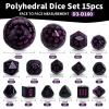 IvyFieldDice 6 Sets Complete Polyhedral Dice Set D3-D100 (15 pcs) for TRPG Tabletop Games (Black) view 2