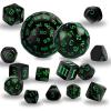 IvyFieldDice 6 Sets Complete Polyhedral Dice Set D3-D100 (15 pcs) for TRPG Tabletop Games (Black) view 3
