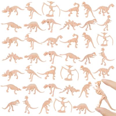 FOIMAS 60 Pack Dinosaur Fossil Skeletons Figurine Plastic Figures Dinosaur Skeleton for Dino Sand Dig Science Party Favor Decoration