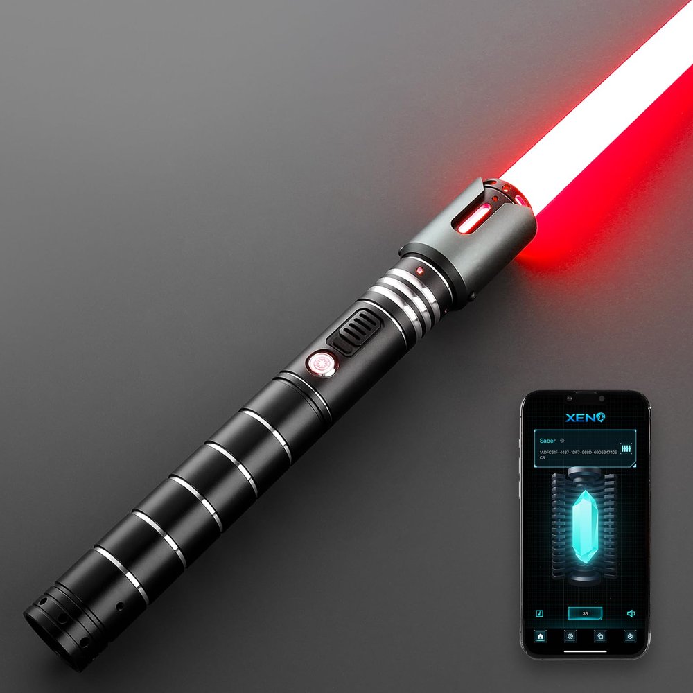 DAMIENSABER Upgrade Xenopixel 3.0 Light Saber, Sensitive Motion Control Light Sabers 34 Sound Fonts, Smooth Swing Dueling Light Saber with Infinite Color Changing for Adults Metal Hilt, Rechargeable