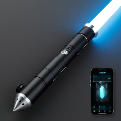 DAMIENSABER Upgrade Xenopixel 3.0 Light Saber, 34 Sound Fonts Sensitive Motion Control Light Sabers, Smooth Swing Heavy Dueling Light Saber with Infinite Color Changing for Adults Metal Hilt