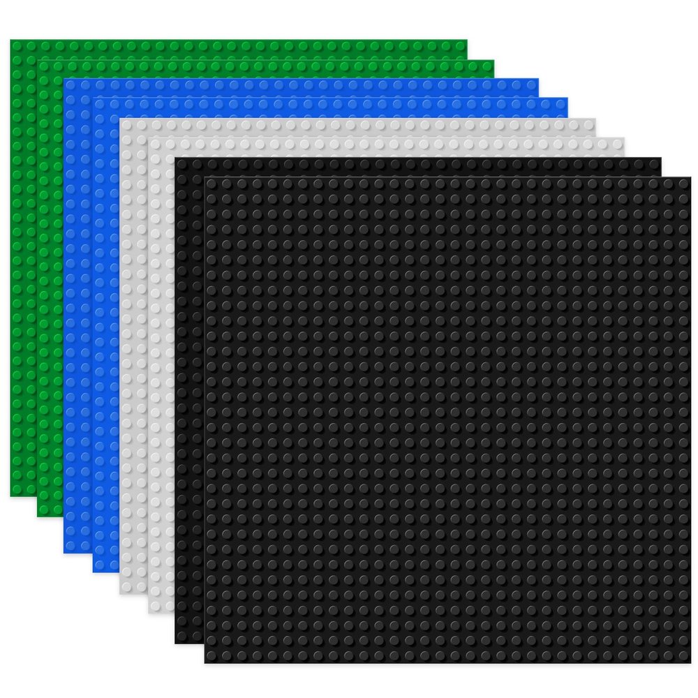 8 Pack Classic Baseplates Board for Building Bricks, Compatible with All Major Brands, Platforms Base Building Sheet for Activity Table Build on Mat Accessories for Kids Teens Adults, 10" x 10"