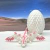 Crystal Winged Dragon with Egg, Articulated Dragon with Wings, 3D Printed White and Pink Crystal Dragon, Fidget Stress Relief Toy Fidget ADHD Autism Toy CW002WP view 1
