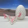 Crystal Winged Dragon with Egg, Articulated Dragon with Wings, 3D Printed White and Pink Crystal Dragon, Fidget Stress Relief Toy Fidget ADHD Autism Toy CW002WP view 4
