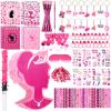 Spakon 113 Pcs Pink Piata Pink Birthday Party Supplies Piata Set 16 Mini Notebook 16 Pencil 16 Keychain 16 Silicone Bracelet 16 Hair Band 16 Sticker 16 Stamp Party Supplies Gifts view 1