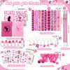 Spakon 113 Pcs Pink Piata Pink Birthday Party Supplies Piata Set 16 Mini Notebook 16 Pencil 16 Keychain 16 Silicone Bracelet 16 Hair Band 16 Sticker 16 Stamp Party Supplies Gifts view 2