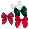 JTYKUYR 4 Pcs Christmas Fable Hair Bows Velvet Plaid Bow Hair Clips Hair Accessories for Little Girls and Moms (4 Pack Christmas Fable Bow) view 2