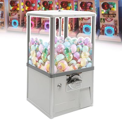 pedenencelia Mini Chewing Gum Machine,Capsule Vending Machine,Capsule Machine with Locks& Two Keys,for Capsule Toys with 4.5-2.5 Cm Diameter Suitable for Shopping Malls,Shopping Centers,White