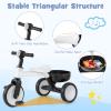 BABY JOY Toddler Tricycle, 2-in-1 Kids Tricycle Auxiliary Balance Bike with Carbon Steel Frame, Detachable Pedals & Removable Storage Basket, Toddler Trikes for 2-4 Year Old Baby Boy Girl view 4