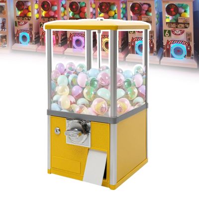 pedenencelia Mini Chewing Gum Machine,Capsule Vending Machine,Capsule Machine with Locks& Two Keys,for Capsule Toys with 4.5-2.5 Cm Diameter Suitable for Shopping Malls,Shopping Centers,Yellow