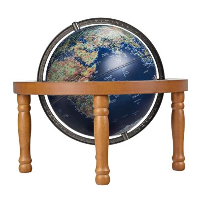 KUddYYKi World Globe Illuminated Globe with 4 Legs Wood Stand Globes Rechargeable Touch Light World Globe Led Geographic Globes Desk Decoration More Stable