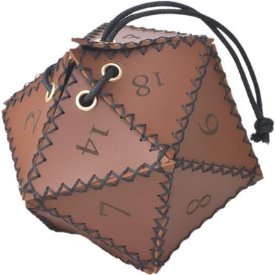 Haiyou Dice Bag, Leather Dice Pouch,Polyhedral Drawstring Dice Storage Pouch,DND Dice Bag for Table Games,Great for Chessboard Game Accessories Storage
