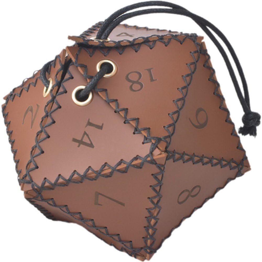 Haiyou Dice Bag, Leather Dice Pouch,Polyhedral Drawstring Dice Storage Pouch,DND Dice Bag for Table Games,Great for Chessboard Game Accessories Storage