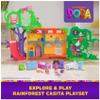 Dora - Interactive House Tropical Forest - 2 figurines and 8 accessories - Music and sound effects - Bilingual French English - Toy for cartoon dolls house - Toy for children from 3 years old view 2