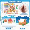 100 Christmas Gingerbread House 3D Puffy Sticker Activity Book for Toddlers Kids Reusable Christmas Stickers Gingerbread House Xmas Craft Winter Holiday Window Decals Ages 4+ Gifts Toys Supplies Favor view 2