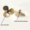 1Pair Diameter 23mm 3-Blade Paddle Tin Soldering Brass Propeller 23x2mm Positive Negative Props for RC Model Assembly Boat Ship view 2