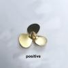 1Pair Diameter 23mm 3-Blade Paddle Tin Soldering Brass Propeller 23x2mm Positive Negative Props for RC Model Assembly Boat Ship view 4