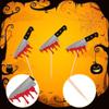24 PCS Halloween Knife Cupcake Toppers Horror Blood Knife Cupcake Picks Have a Killer Birthday Cupcake Decorations for Halloween Bloody Knife Theme Birthday Party Cake Decorations Supplies view 3