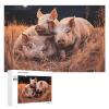 1000 PCS Jigsaw Puzzles Three Pigs Sleeping Puzzles Personalized Puzzle for Adults Wooden Puzzle Custom Puzzles from Photos Picture Puzzle Classic Jigsaw Puzzle for Wedding Birthday Valentine's Day view 1
