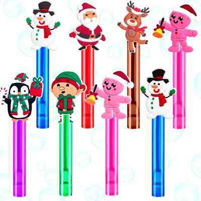 24Pcs Bubble Wands Christmas Party Favors for Kids,Christmas Toys Gifts for Crhsitmas Stocking Stuffers Goodie Bag Fillers Classroom Prizes, Christmas Party Supplies (Christmas)