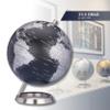 TROIKA Globe 23.5 DEGREES matt globe black seas & silver-coloured land areas  25 genuine map relief chrome-plated metal base in brushed look, soft felt base view 4