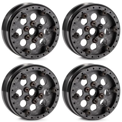 1.9 Inch Beadlock Wheels Rim with Adjustable Offset Ultra Lightweight Carbon Aluminum for 1/10 RC Rock Crawler Element RC Enduro Capra Dlux TGH Gspeed LCG Chassis Comp Builds (Type B)