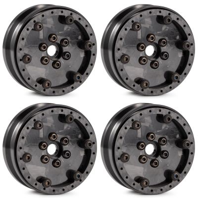 CobraCrawler Ultra Lightweight Carbon Aluminum 1.9 Beadlock Wheels Adjustable Offset for 1/10 RC Crawler SCX10 Capra TRX4 VS4-10 H10 Optic (C)