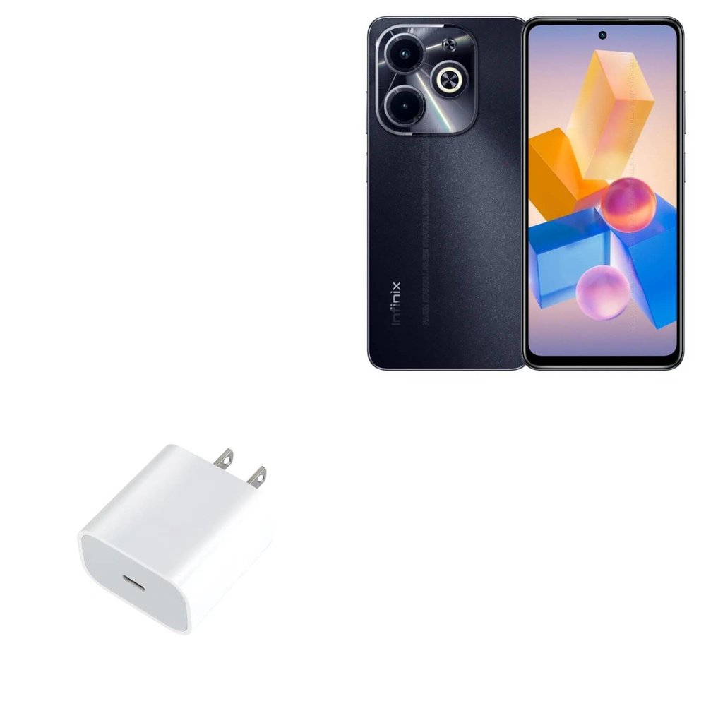 BoxWave Charger Compatible with Infinix Hot 40 Pro Free FIRE - PD GAN miniCube (30W), 30W Tiny PD GAN Type-C Wall Charger - Winter White