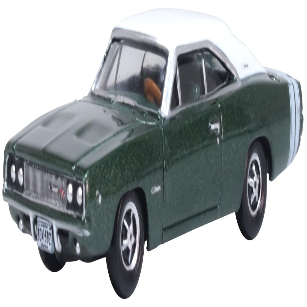 Oxford Diecast 1968 Racing Green Metallic with White Top and Tail Stripe 1/87 (HO) Scale Diecast Model Car 87DC68005