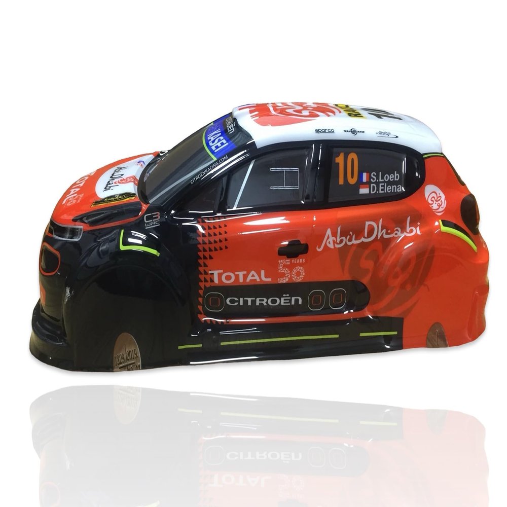 1/10 PVC Body Shell for On-Road Racing Drift Car, Citroen Rally Style, 1:10 Scale, Orange