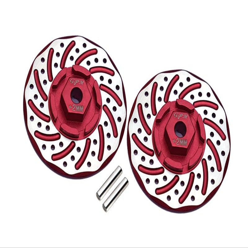 GPM Aluminum +2Mm Hex with Brake Disk with Silver Lining-4Pc Set for TRAXXAS 1/10 Rustler 4X4 Vxl-67076-4