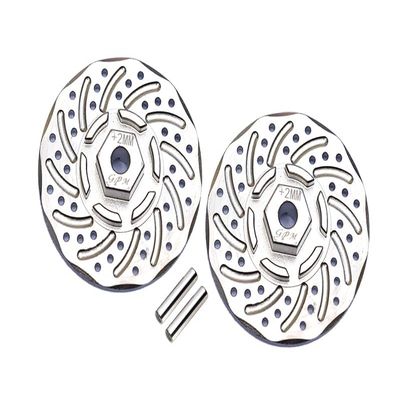 GPM Aluminum +2Mm Hex with Brake Disk with Silver Lining-4Pc Set for TRAXXAS 1/10 Rustler 4X4 Vxl-67076-4