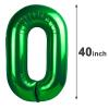 Green Helium Number Balloon 40 Inch, Giant Foil Green Number 0 Birthday Balloons, Large Numbers 10 20 30 40 50 60 70 80 90 100 2025, Party Celebration Supplies Decorations view 2