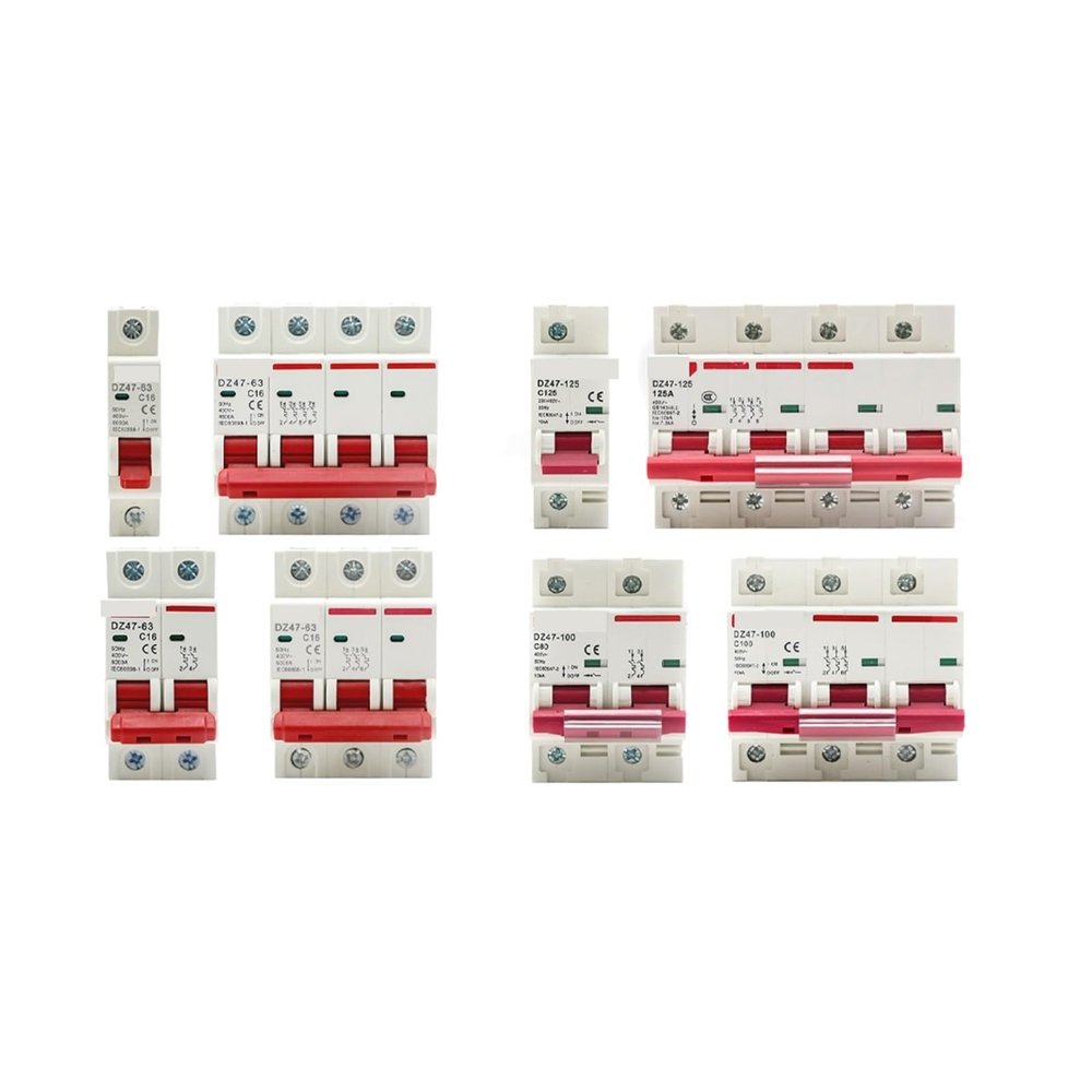 QZLIBEFUD DZ47 400V 1-4P 3-125A C Type Circuit Breaker MCB Short Overload Circuit Protector 35mm Din Rail Breaking Capacity 6KA(2P,40A)