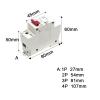 QZLIBEFUD DZ47 400V 1-4P 3-125A C Type Circuit Breaker MCB Short Overload Circuit Protector 35mm Din Rail Breaking Capacity 6KA(2P,40A) view 3