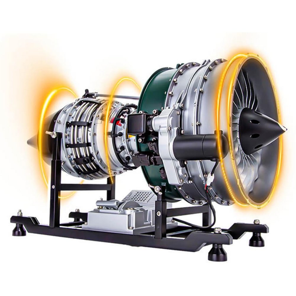 HOENTECH Mechanical Dual-Spool Turbofan Engine Model Kit, 1/10 DIY Assembly Electric Aircraft Engine, 1000+PCS, Ages 14+