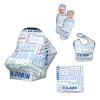 Personalized Baby Car Seat Cover for Boys Girls, Custom Monogram Nursing Covers for Breastfeeding with Name, Infant Stroller Cover, Optional Baby Bib, Baby Swaddle Set for Newborn Infant view 1