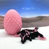 Crystal Winged Dragon with Dragon Egg, 3D Printed Articulated Dragon with Wings, Black and Pink Crystal Winged Dragon, Fidget ADHD Autism Toy CW003-PE view 2