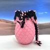 Crystal Winged Dragon with Dragon Egg, 3D Printed Articulated Dragon with Wings, Black and Pink Crystal Winged Dragon, Fidget ADHD Autism Toy CW003-PE view 3