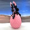 Crystal Winged Dragon with Dragon Egg, 3D Printed Articulated Dragon with Wings, Black and Pink Crystal Winged Dragon, Fidget ADHD Autism Toy CW003-PE view 4