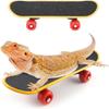 HAICHEN TEC Beard Dragon Toys Funny Fast Mini Skateboard Birds Smart Toys Turtles Outdoor Walking Running Playing Finger Skateboards for Small Animal Reptiles Lizard Turtle (S,4PC) view 1